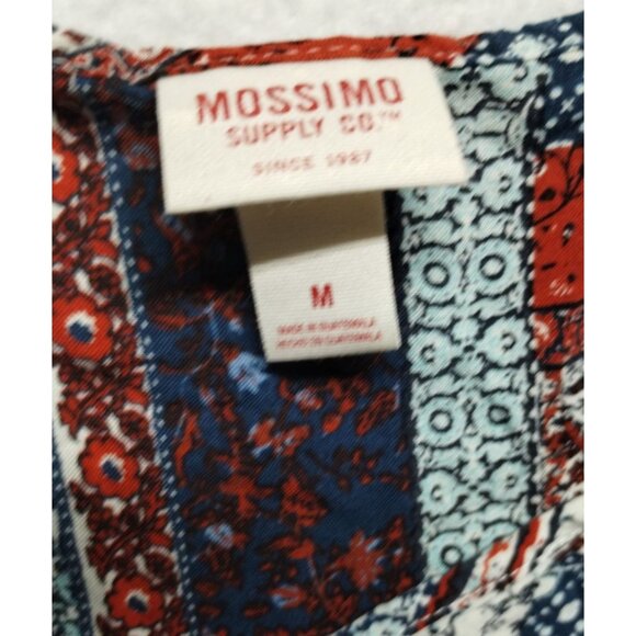 Mossimo Supply Co. Women's Patchwork Print Romper Button Front & Elastic Waist M - Picture 5 of 9